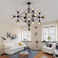 Glass Chandelier Hanging Lamp Vintage multi glass black metal chandelier Manufactory